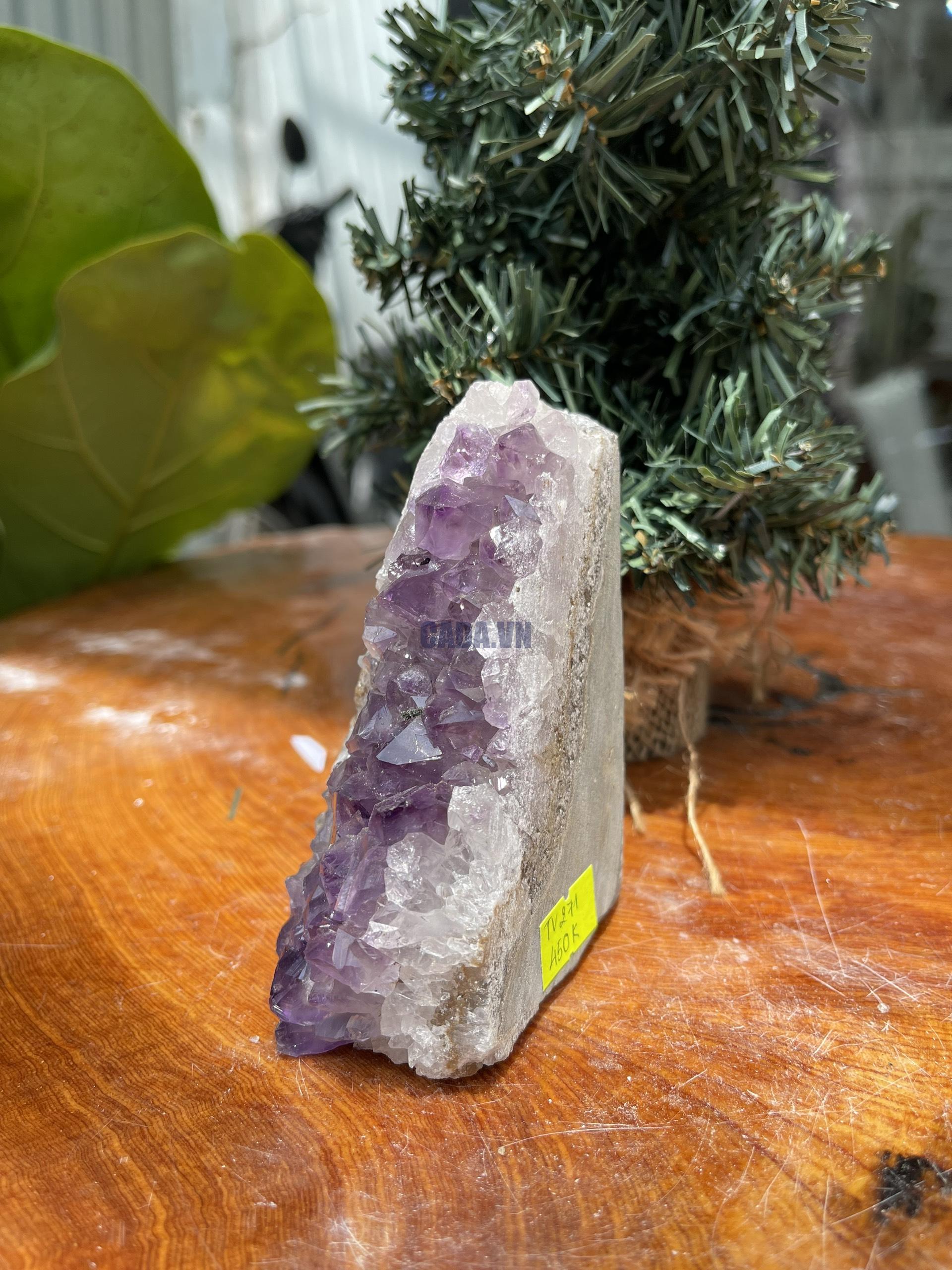 HỐC THẠCH ANH TÍM NHỎ – SMALL AMETHYST GEODE (TV271), KL: 0.45KG, KT: 10×5 CM