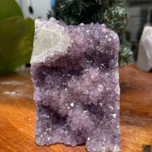 HỐC THẠCH ANH TÍM NHỎ – SMALL AMETHYST GEODE (TV255), KL: 0.966KG, KT: 12×8 CM