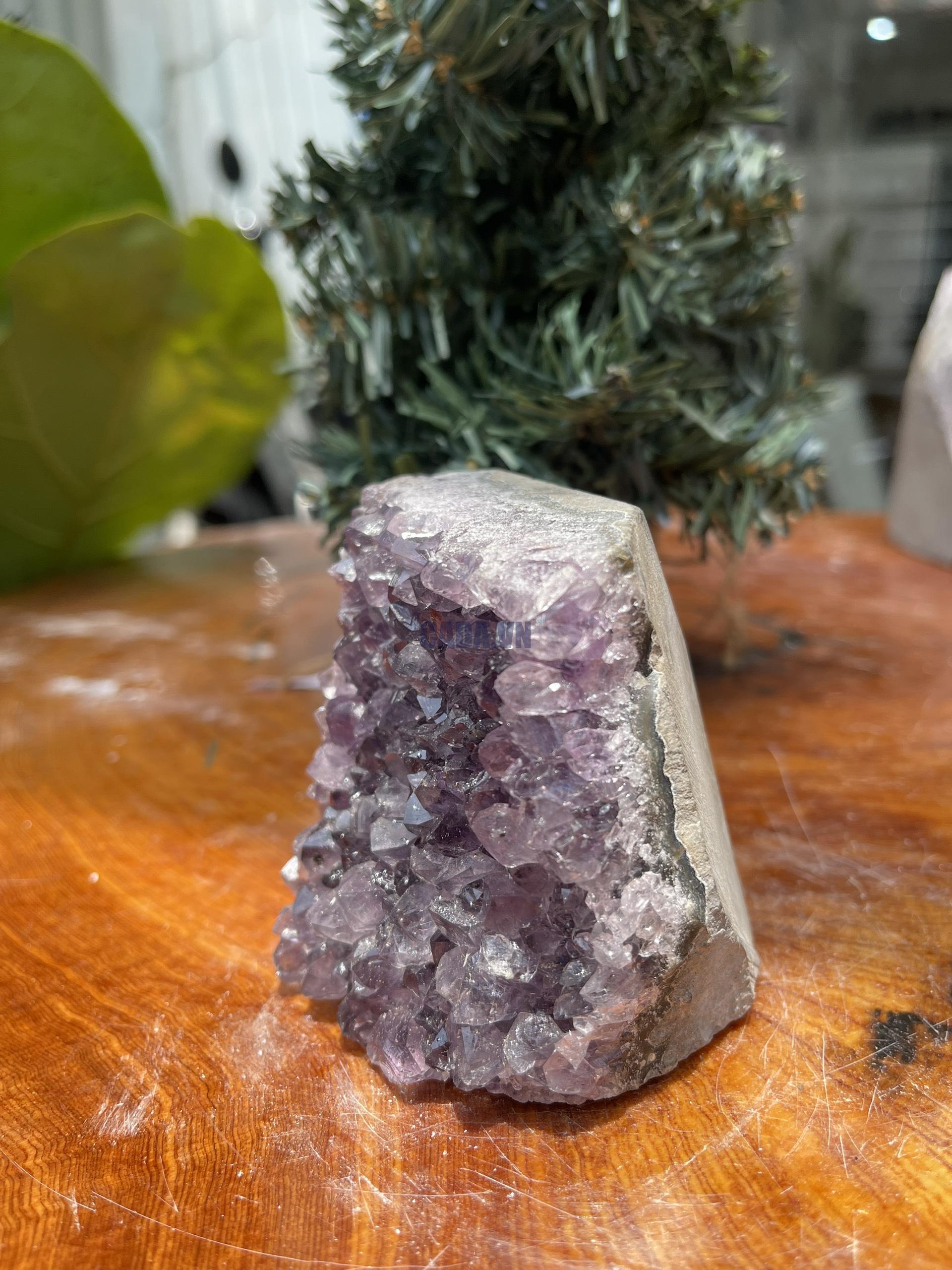 HỐC THẠCH ANH TÍM NHỎ – SMALL AMETHYST GEODE (TV266), KL: 0.432KG, KT: 7×7 CM )