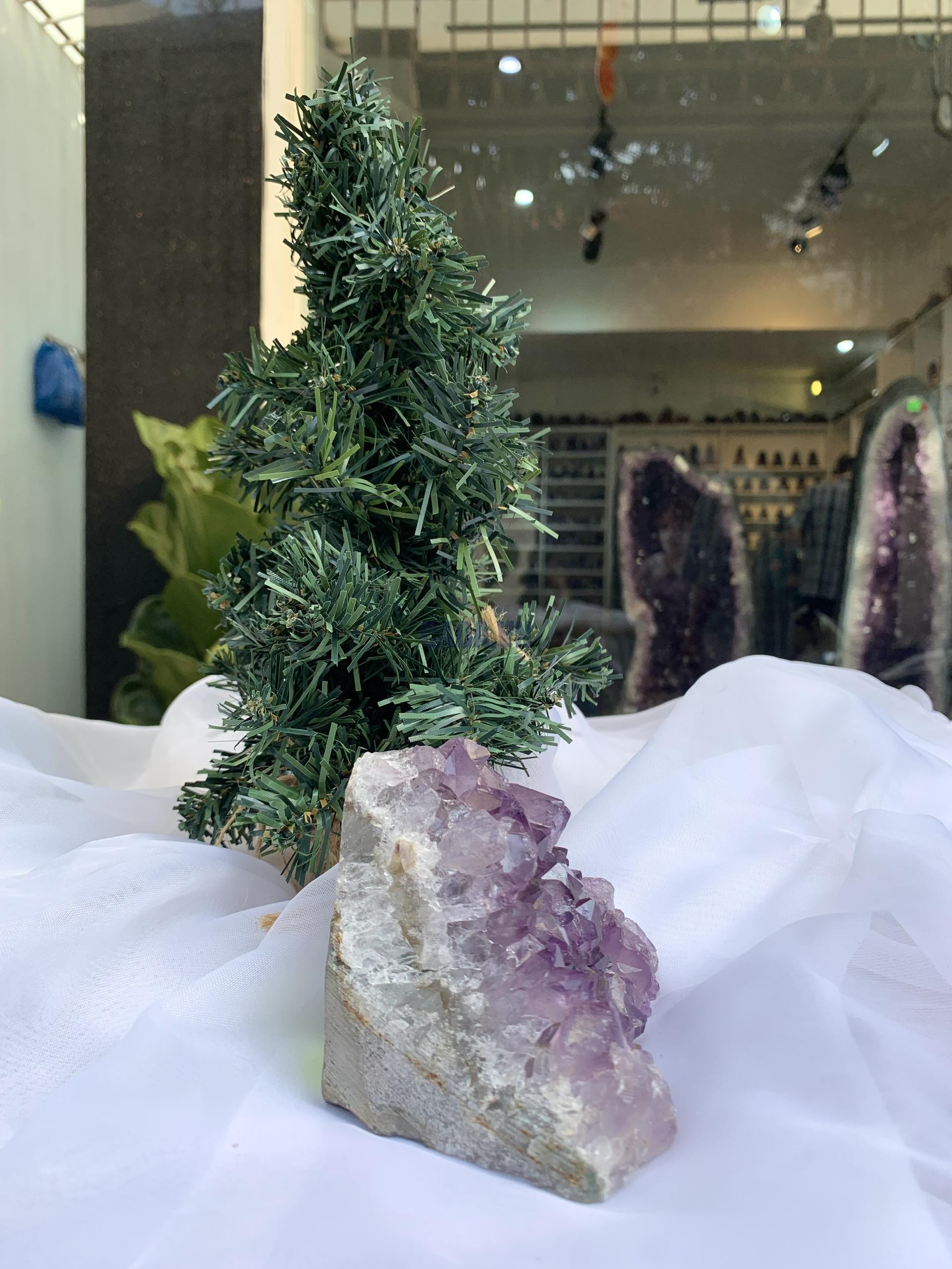 HỐC THẠCH ANH TÍM NHỎ – SMALL AMETHYST GEODE (TV289), KL: 0.54KG, KT: 9x11CM
