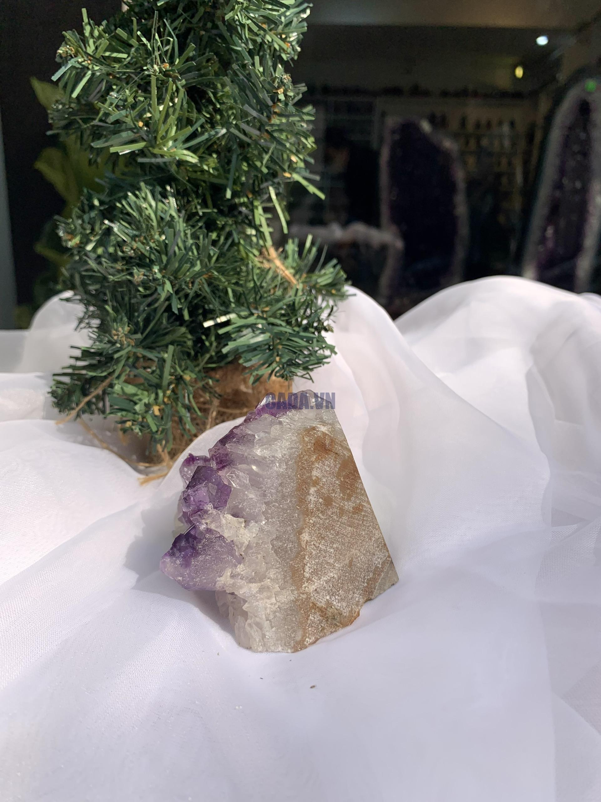 HỐC THẠCH ANH TÍM NHỎ – SMALL AMETHYST GEODE (TV251), KL: 0.428KG, KT: 7x8 CM 