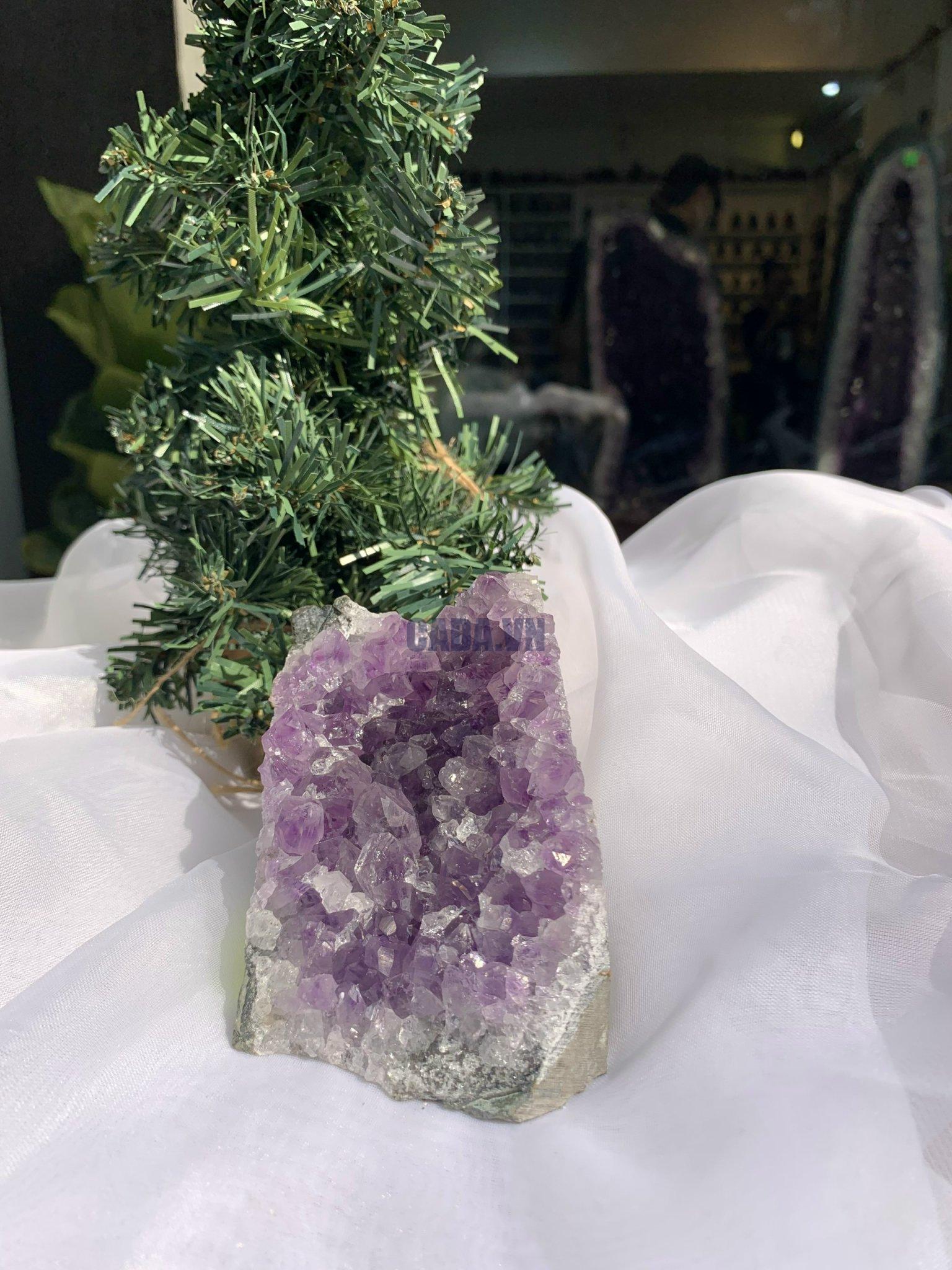 HỐC THẠCH ANH TÍM NHỎ – SMALL AMETHYST GEODE (TV281), KL: 0.568KG, KT: 10x7 CM