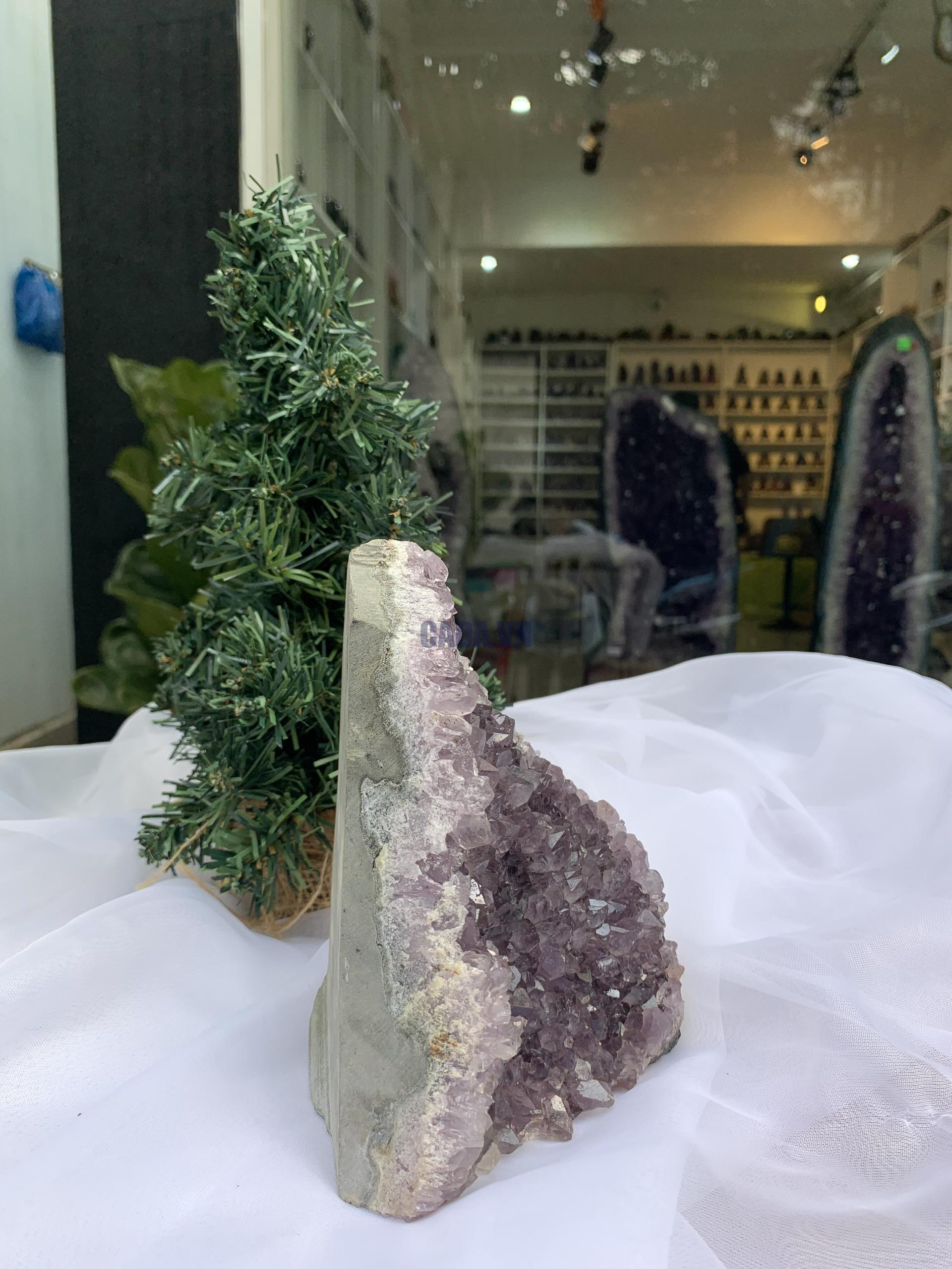 HỐC THẠCH ANH TÍM NHỎ – SMALL AMETHYST GEODE (TV309), KL: 1.47 KG, KT: 16 x 10 CM