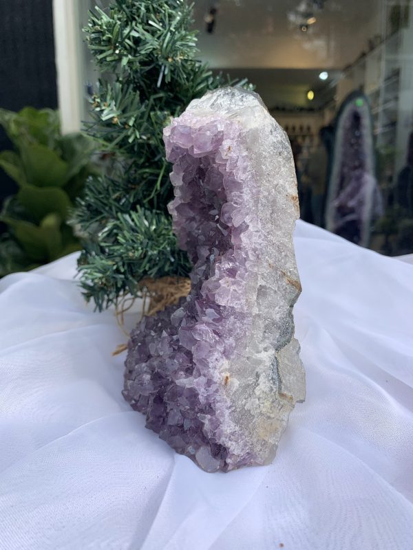 HỐC THẠCH ANH TÍM NHỎ – SMALL AMETHYST GEODE (TV254), KL: 1.444KG, KT: 6x11 CM