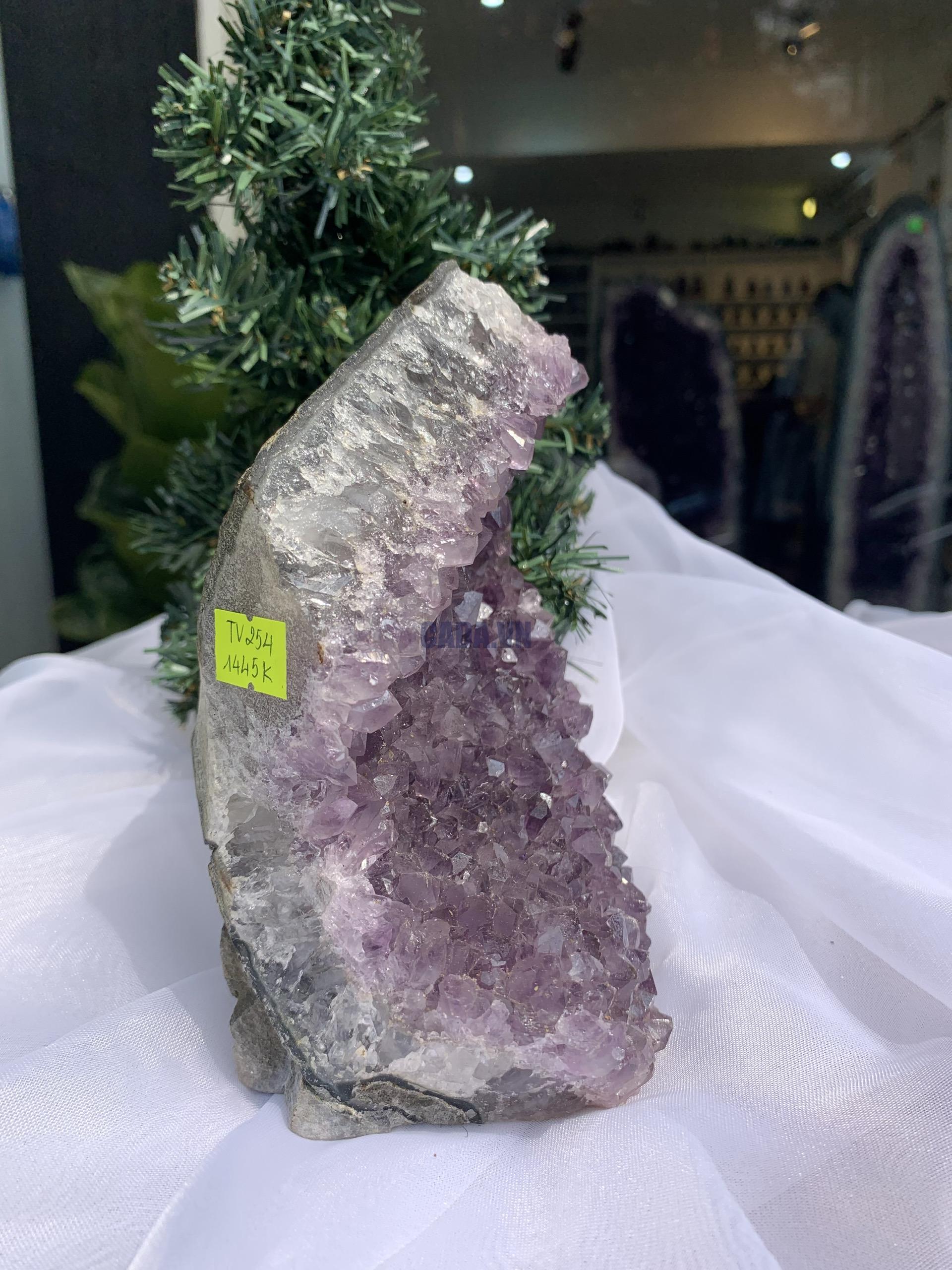 HỐC THẠCH ANH TÍM NHỎ – SMALL AMETHYST GEODE (TV254), KL: 1.444KG, KT: 6x11 CM