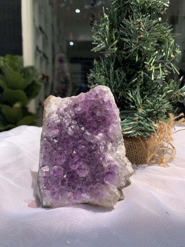 HỐC THẠCH ANH TÍM NHỎ – SMALL AMETHYST GEODE (TV283), KL: 0.646KG, KT: 11x8 CM