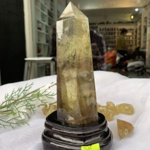 TRỤ THẠCH ANH VÀNG ÁM KHÓI – CITRINE SMOKY QUARTZ POINT KT: 19,7X6,3 CM KL: 0,554 KG (TK11)