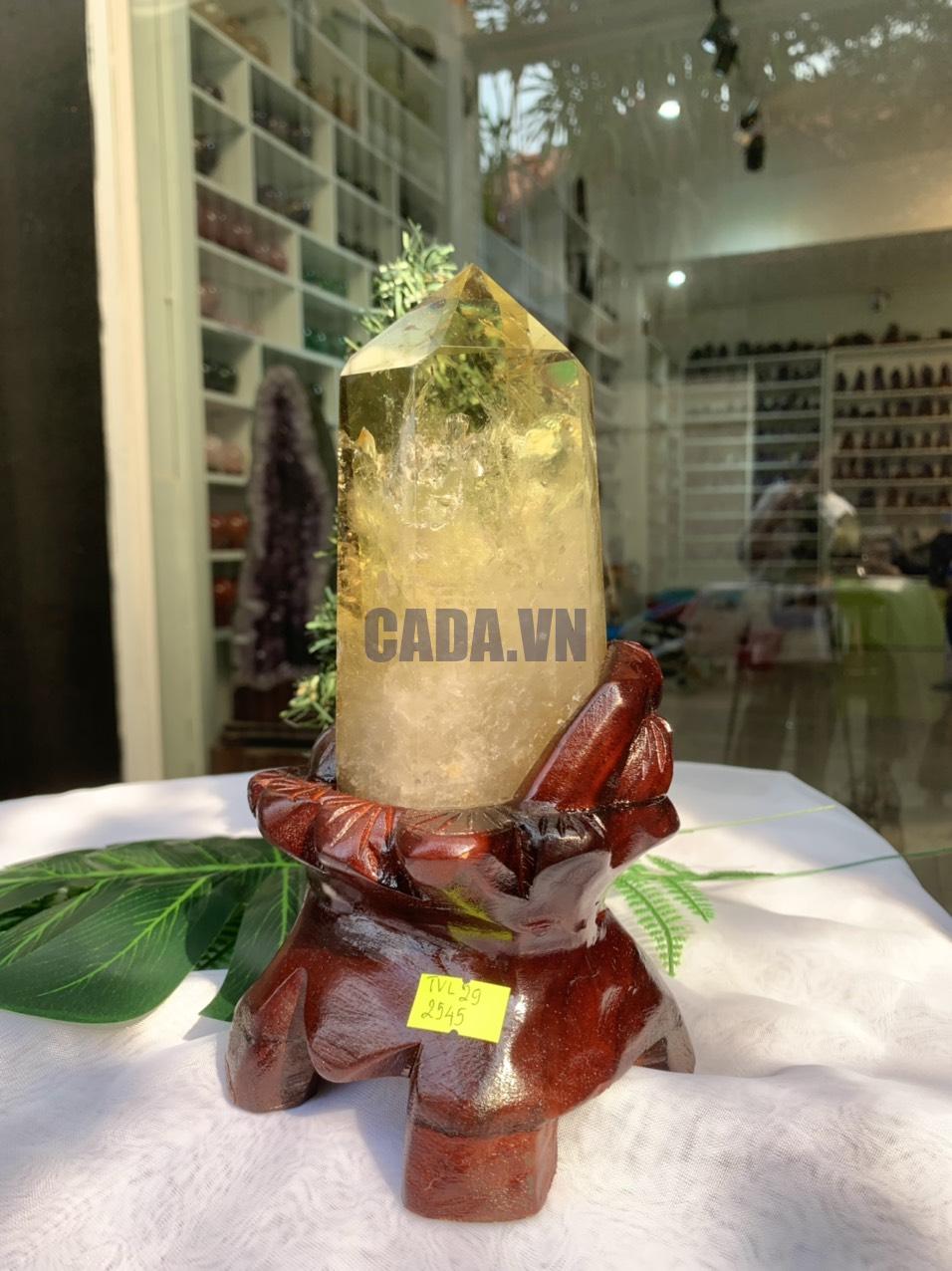 TRỤ ĐÁ THẠCH ANH VÀNG – CHẤT TRONG, KL:0,958KG, CAO 22CM (TVL29)