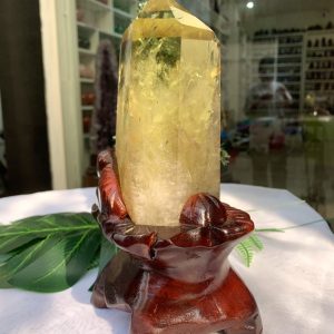 TRỤ ĐÁ THẠCH ANH VÀNG – CHẤT TRONG, KL:0,958KG, CAO 22CM (TVL29)