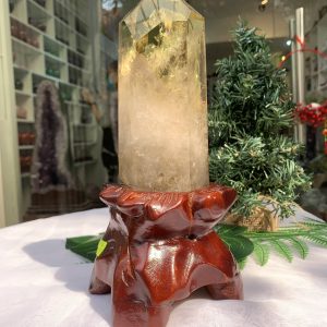 TRỤ ĐÁ THẠCH ANH VÀNG - CHẤT TRONG, KL: 1.394KG, CAO 26CM (TVL26)