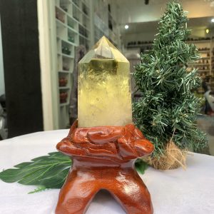 TRỤ ĐÁ THẠCH ANH VÀNG - CHẤT TRONG, KL: 0.794KG, CAO 21CM (TVL28)