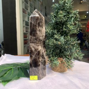 Trụ Thạch Anh Đen – Black Quartz Point (Morion), KT: 20.5x6.2CM, KL: 0.888KG (TAĐ45)