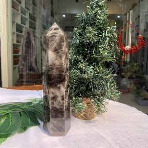 Trụ Thạch Anh Đen – Black Quartz Point (Morion), KT: 20.5x6.2CM, KL: 0.888KG (TAĐ45)