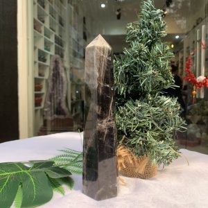Trụ Thạch Anh Đen – Black Quart Point (Morion), KT: 20.5x5.1CM, KL: 0.652KG (TAĐ43)