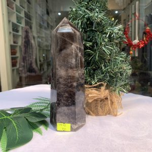 Trụ Thạch Anh Đen – Black Quart Point (Morion), KT: 18x6.3CM, KL: 0.872KG (TAĐ42)