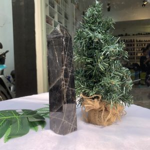 Trụ Thạch Anh Đen – Black Quartz Point (Morion), KT: 21.4x5.7CM, KL: 1.028KG (TAĐ47)