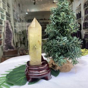 TRỤ THẠCH ANH VÀNG ÁM KHÓI -CITRINE SMOKY QUARTZ POINT- KT: 20,22X6,3 CM KL: 0,686KG (TK08)
