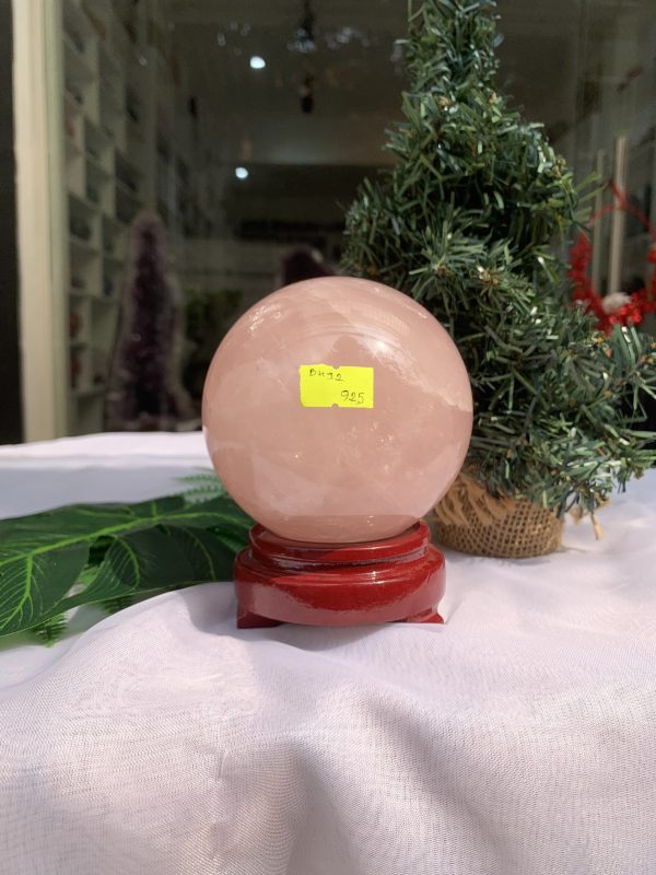 Bi cầu Thạch Anh Hồng – Rose Quartz Sphere (BH92), ĐK: 9,3CM, KL: 1,152KG