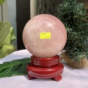 Bi cầu Thạch Anh Hồng – Rose Quartz Sphere (BH87), ĐK: 10,9CM, KL: 1,824KG