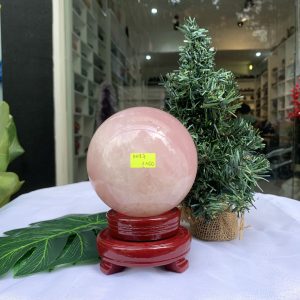 Bi cầu Thạch Anh Hồng – Rose Quartz Sphere (BH87), ĐK: 10,9CM, KL: 1,824KG