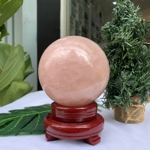 Bi cầu Thạch Anh Hồng – Rose Quartz Sphere (BH88), ĐK: 10,9CM, KL: 1,894KG
