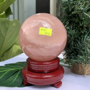 Bi cầu Thạch Anh Hồng – Rose Quartz Sphere (BH85), ĐK: 10,4CM, KL: 1,518KG