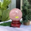 Bi cầu Thạch Anh Hồng – Rose Quartz Sphere (BH89), ĐK: 11,9CM, KL: 2,330KG