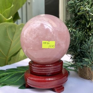 Bi cầu Thạch Anh Hồng – Rose Quartz Sphere (BH86), ĐK: 10,4CM, KL: 1,536KG