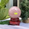 Bi cầu Thạch Anh Hồng – Rose Quartz Sphere (BH86), ĐK: 10,4CM, KL: 1,536KG