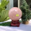 Bi cầu Thạch Anh Hồng – Rose Quartz Sphere (BH90), ĐK: 12,8CM, KL: 2,958KG