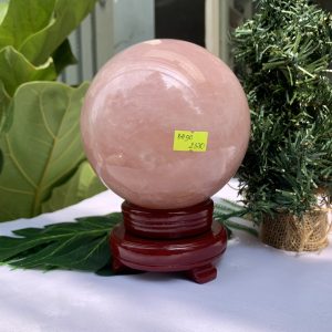 Bi cầu Thạch Anh Hồng – Rose Quartz Sphere (BH90), ĐK: 12,8CM, KL: 2,958KG