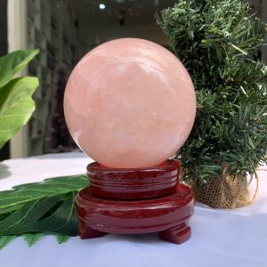 Bi cầu Thạch Anh Hồng – Rose Quartz Sphere (BH84), ĐK: 10,2CM, KL: 1,508KG