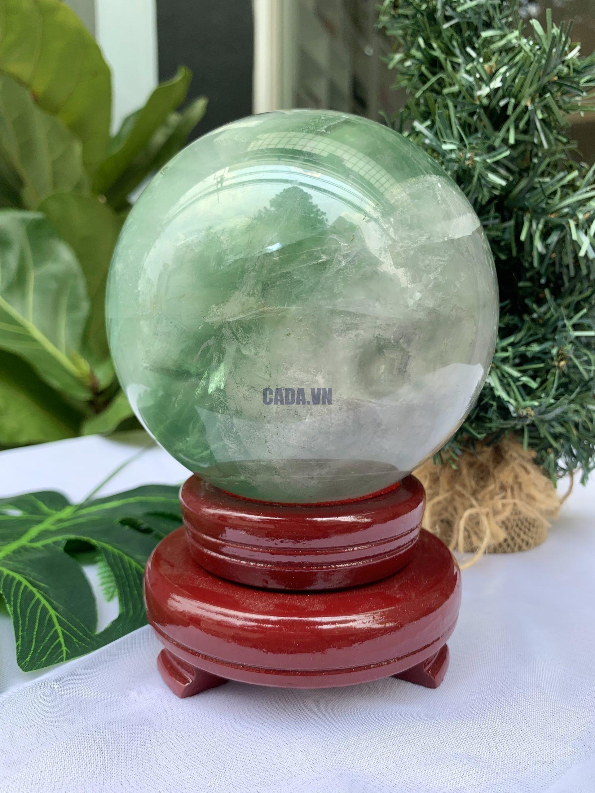 Bi cầu Fluorite Xanh - Green Fluorite Sphere (BX46), ĐK: 8,2 CM, KL: 0,902 KG