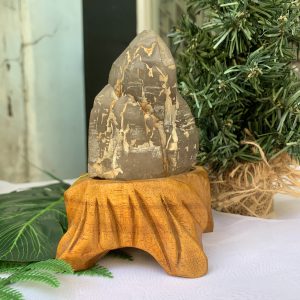 TRỤ THẠCH ANH KHÓI THÔ- RAW SMOKY QUARTZ POINT (TAK07), KL:0.460KG, KT: 13.8x8CM