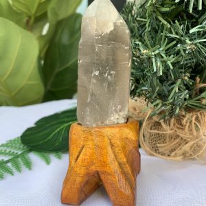 TRỤ THẠCH ANH KHÓI THÔ- RAW SMOKY QUARTZ POINT (TAK04), KL:0.162KG, KT: 14x4.2CM