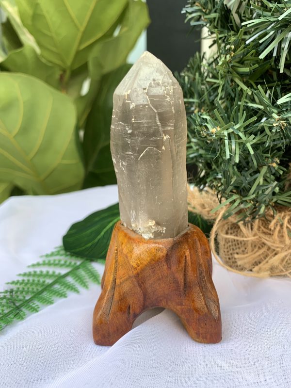 TRỤ THẠCH ANH KHÓI THÔ- RAW SMOKY QUARTZ POINT (TAK04), KL:0.162KG, KT: 14x4.2CM