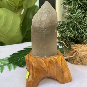 TRỤ THẠCH ANH KHÓI THÔ- RAW SMOKY QUARTZ POINT (TAK14), KL:0.480KG, KT: 15.5x7CM