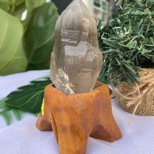 TRỤ THẠCH ANH KHÓI THÔ- RAW SMOKY QUARTZ POINT (TAK09), KL:0.186KG, KT: 13.2x5.5CM