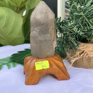 TRỤ THẠCH ANH KHÓI THÔ- RAW SMOKY QUARTZ POINT (TAK02), KL:0.302KG, KT: 13.7x5.2CM