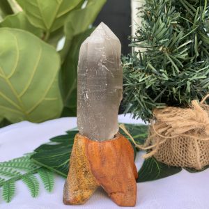 TRỤ THẠCH ANH KHÓI THÔ- RAW SMOKY QUARTZ POINT (TAK10), KL:0.142KG, KT: 13x4CM