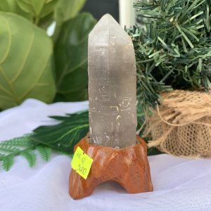 TRỤ THẠCH ANH KHÓI THÔ- RAW SMOKY QUARTZ POINT (TAK12), KL:0.178KG, KT: 11.5x4.5CM