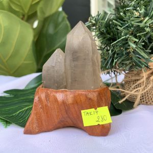 TRỤ THẠCH ANH KHÓI THÔ- RAW SMOKY QUARTZ POINT (TAK17), KL:0.154KG, KT: 9.2x5.8CM