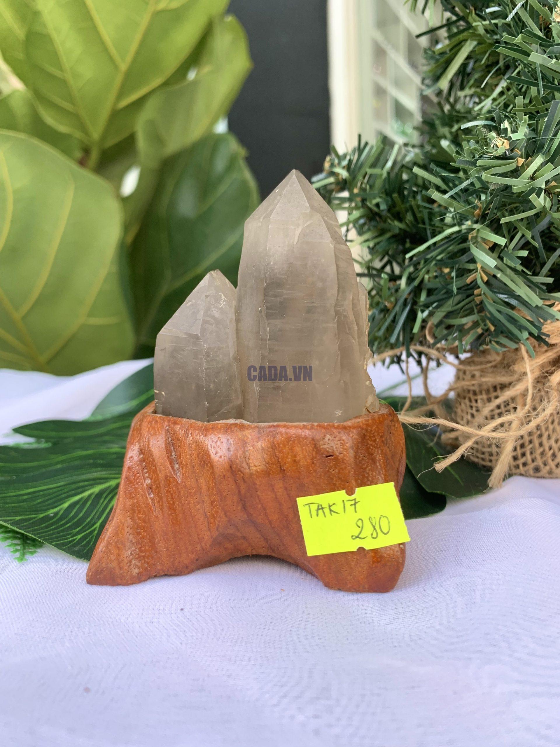 TRỤ THẠCH ANH KHÓI THÔ- RAW SMOKY QUARTZ POINT (TAK17), KL:0.154KG, KT: 9.2x5.8CM