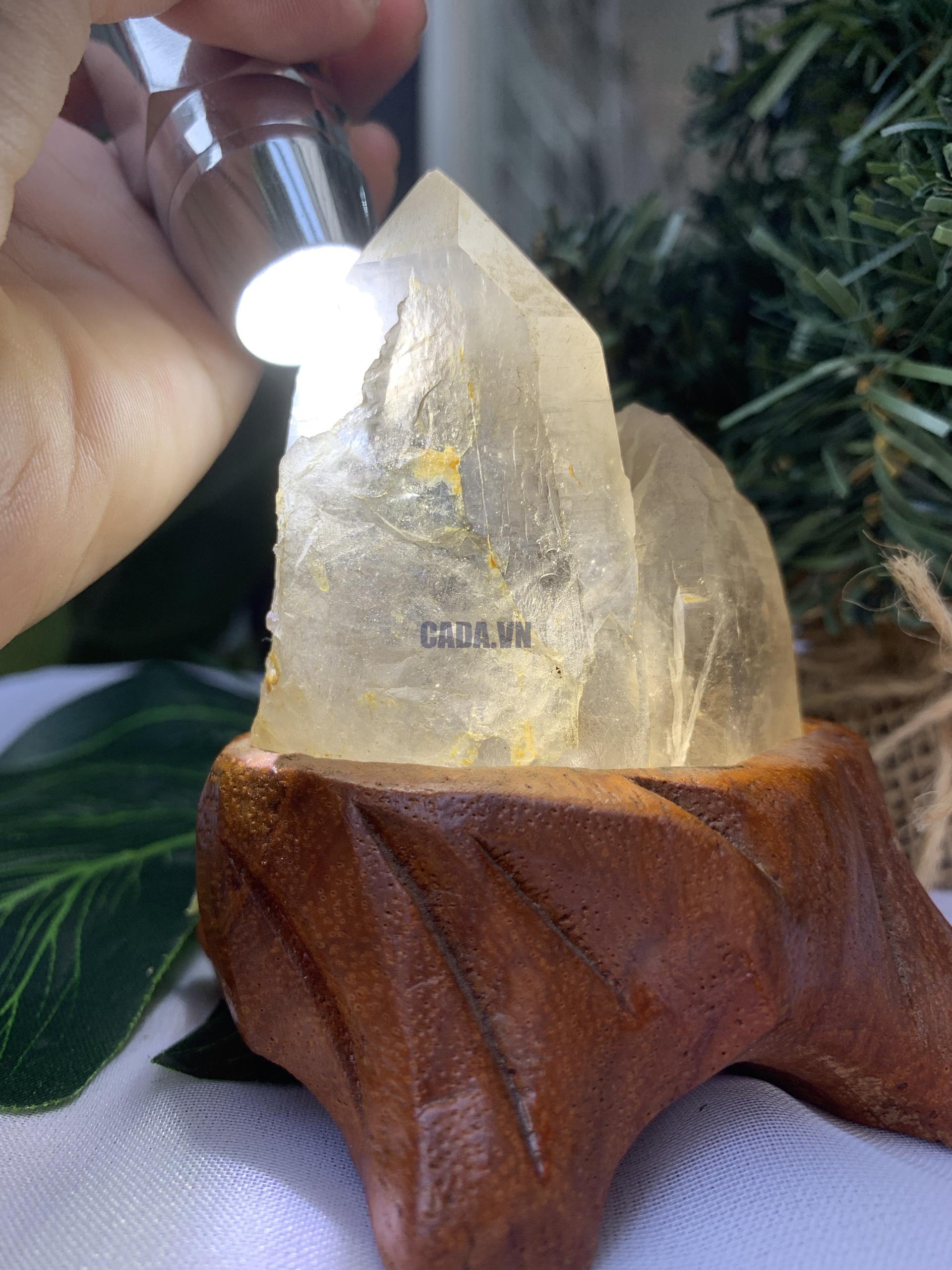 TRỤ THẠCH ANH KHÓI THÔ- RAW SMOKY QUARTZ POINT (TAK17), KL:0.154KG, KT: 9.2x5.8CM