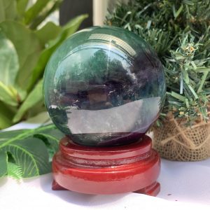 Bi cầu Fluorite Xanh - Green Fluorite Sphere (BX47), ĐK:6,5 CM, KL: 0,902KG