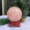 Bi cầu Thạch Anh Hồng – Rose Quartz Sphere (BH80), ĐK: 9,8CM, KL: 1,160KG