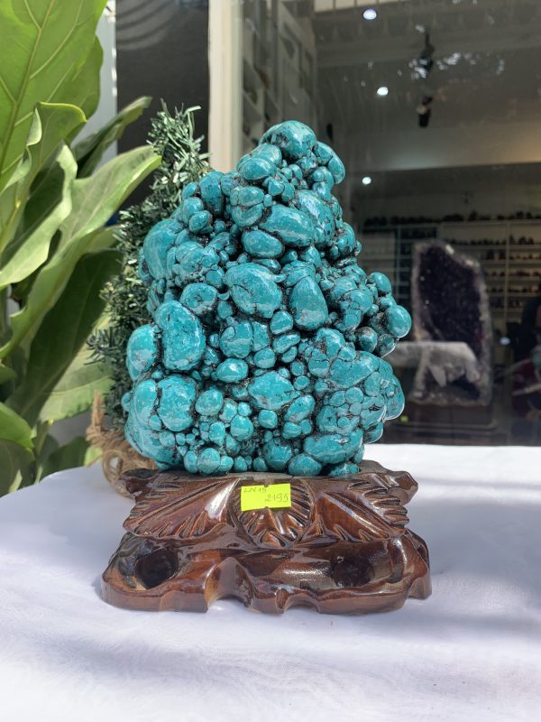 Đá Lam Ngọc – Turquoise (LN15), KL: 2.926 KG, KT: 23.5×15CM