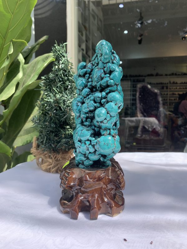 Đá Lam Ngọc – Turquoise (LN15), KL: 2.926 KG, KT: 23.5×15CM