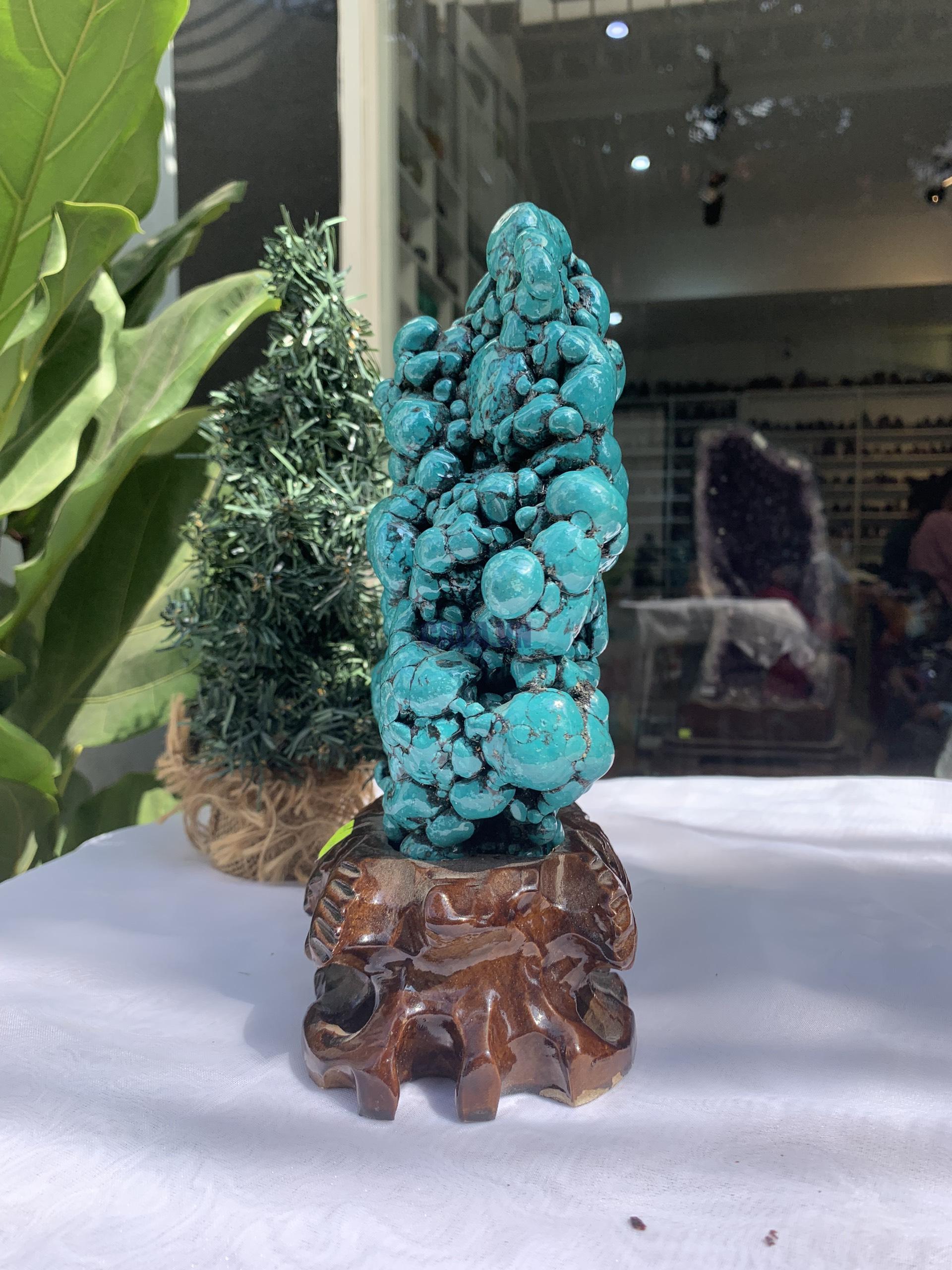 Đá Lam Ngọc – Turquoise (LN15), KL: 2.926 KG, KT: 23.5×15CM 