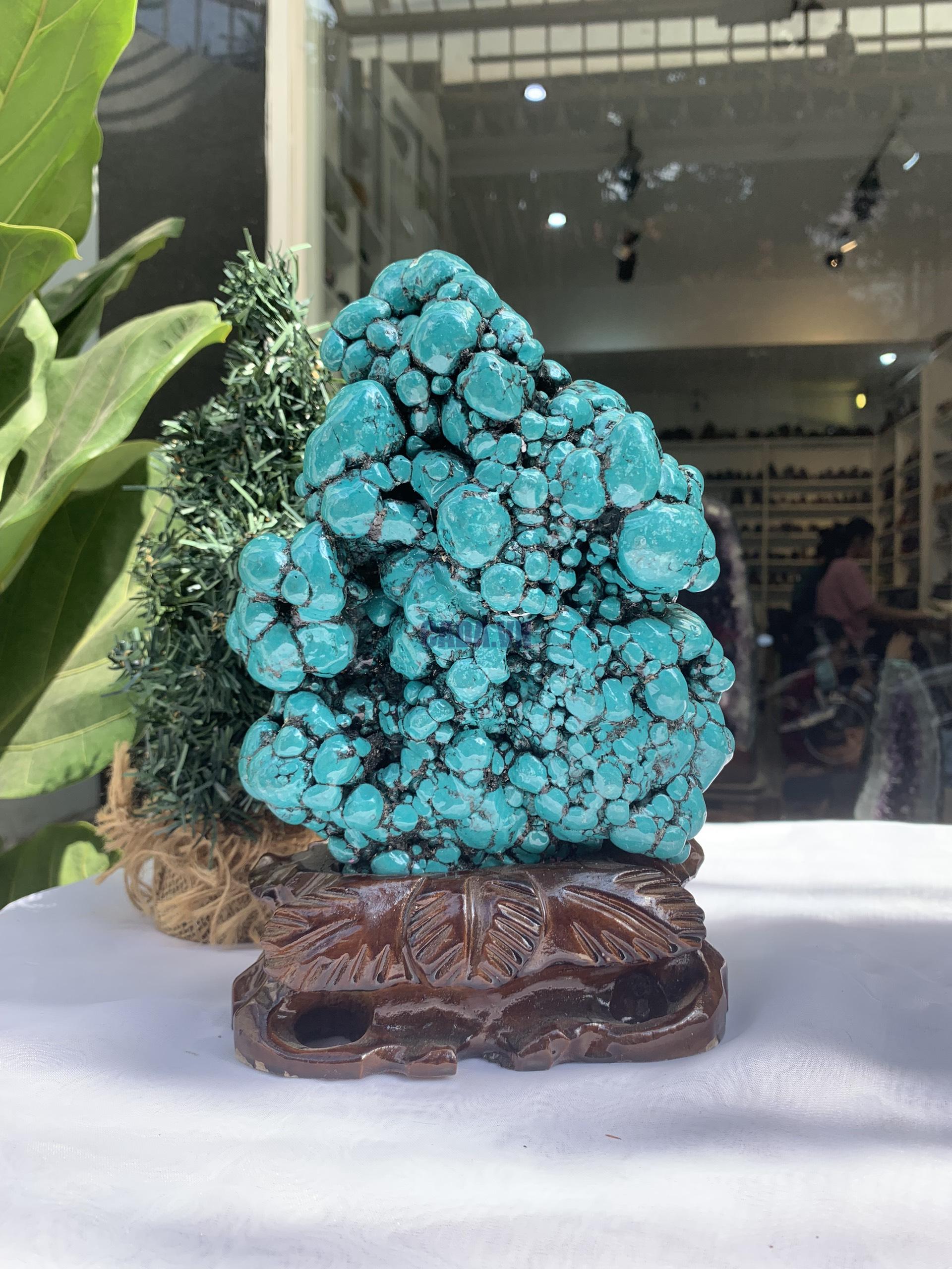 Đá Lam Ngọc – Turquoise (LN15), KL: 2.926 KG, KT: 23.5×15CM 